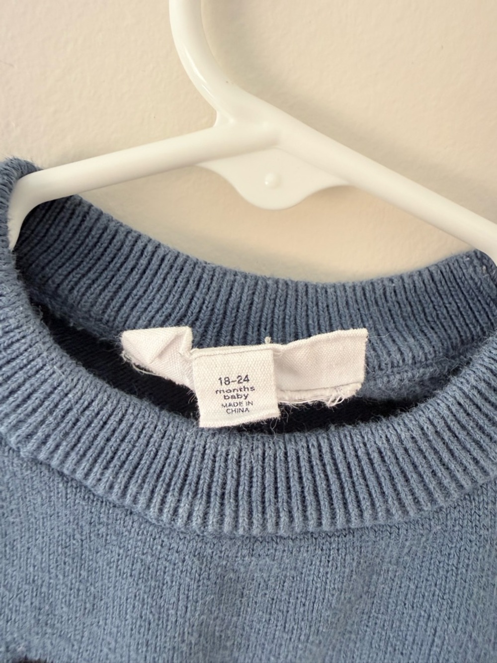 GAP Soft Blue Kids Mickey Mouse Knit Sweater 18-24 months Baby GAP Disney EUC - Picture 3 of 7